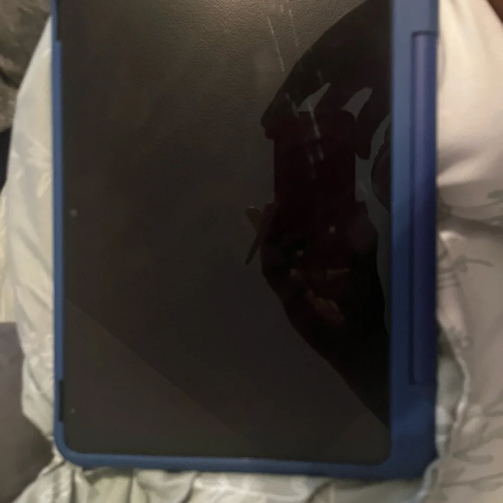 Blue Tablet with Protective Case